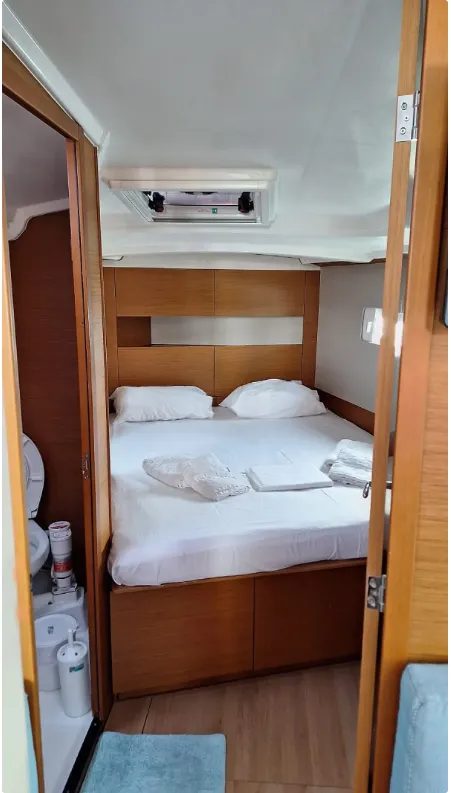 Iliada, a Jeanneau Sun Odyssey 410 sailboat at Municipal Unit of Palairos, Greece