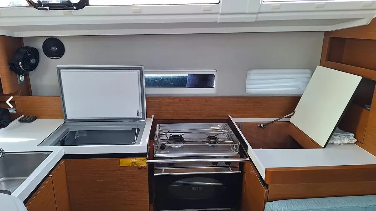 Iliada, a Jeanneau Sun Odyssey 410 sailboat at Municipal Unit of Palairos, Greece