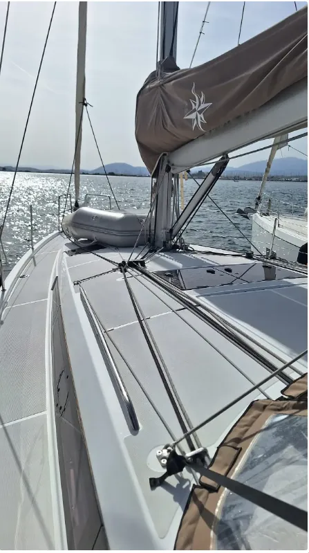 Iliada, a Jeanneau Sun Odyssey 410 sailboat at Municipal Unit of Palairos, Greece