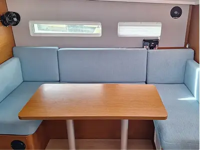 Galley of Iliada, a Jeanneau Sun Odyssey 410 sailboat at Palairos, Greece