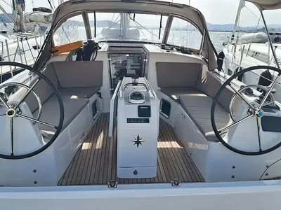 Iliada, a Jeanneau Sun Odyssey 410 sailboat at Municipal Unit of Palairos, Greece