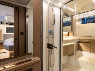 Head on Shaft, a Jeanneau Prestige 590 Flybridge motor yacht at Podstrana - Miljevac, Croatia