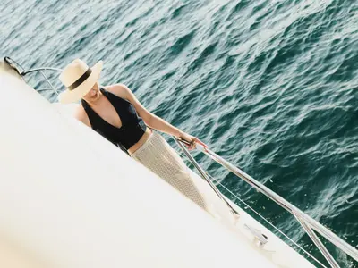 Deck of Shaft, a Jeanneau Prestige 590 Flybridge motor yacht at Podstrana - Miljevac, Croatia