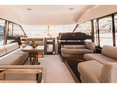 Salon of Shaft, a Jeanneau Prestige 590 Flybridge motor yacht at Podstrana - Miljevac, Croatia