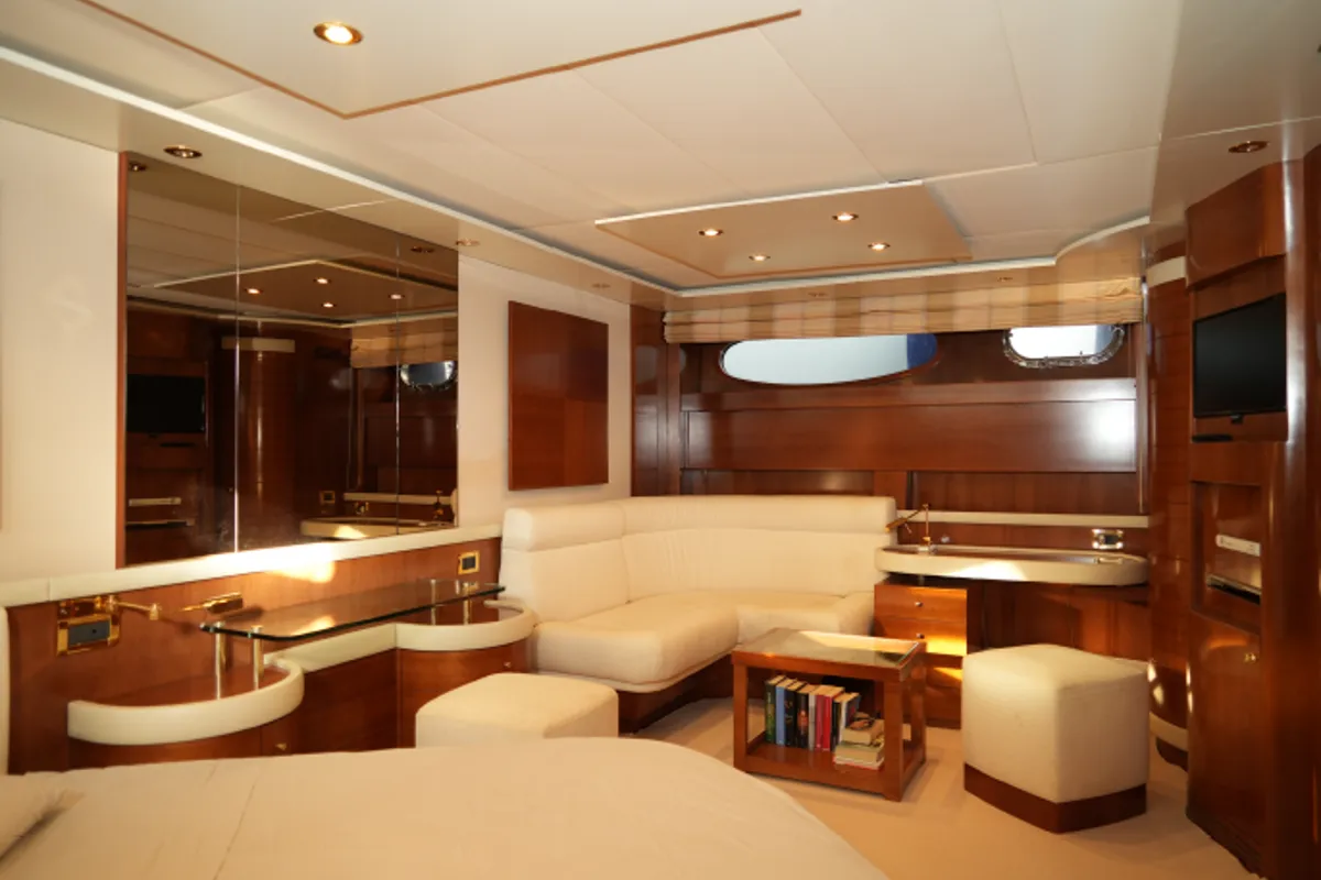 Head on Tamurel, a Alfamarine 78HT motor yacht at Palermo, Italy