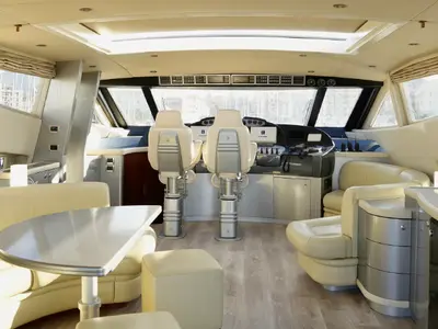 Cabin on Tamurel, a Alfamarine 78HT motor yacht at Palermo, Italy