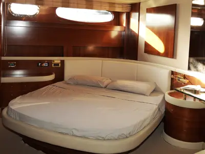 Salon of Tamurel, a Alfamarine 78HT motor yacht at Palermo, Italy