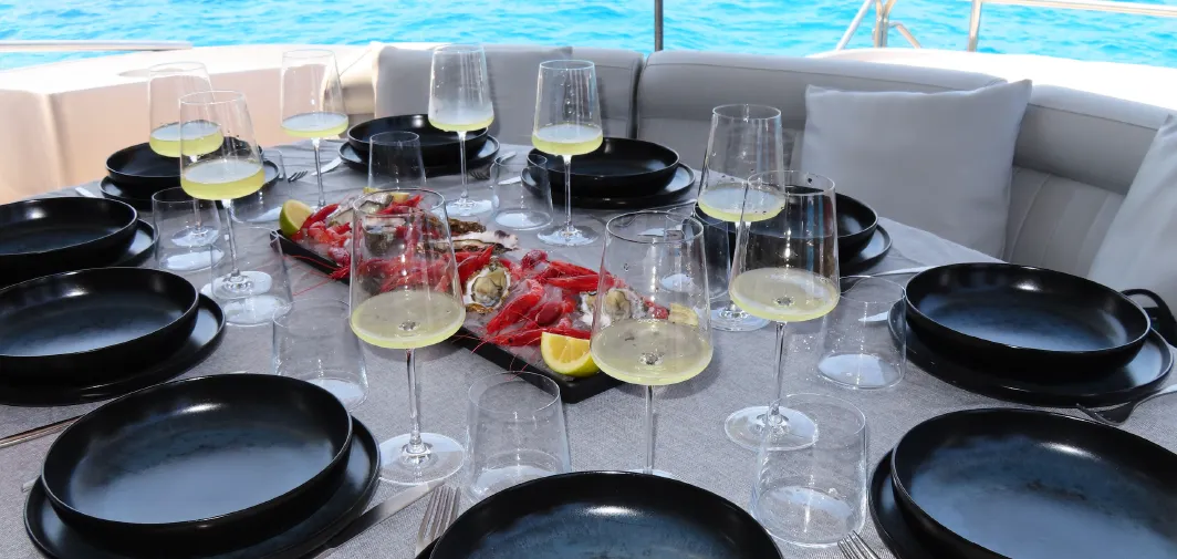 Deck of Tamurel, a Alfamarine 78HT motor yacht at Palermo, Italy