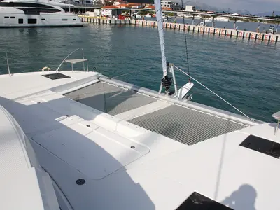 Deck of Cata del Mar, a Fountaine Pajot Astrea 42 catamaran at Seget Donji, Croatia