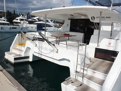 Deck of Cata del Mar, a Fountaine Pajot Astrea 42 catamaran at Seget Donji, Croatia