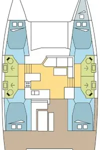Cata del Mar, a Fountaine Pajot Astrea 42 - 4 + 1 cab. catamaran at Seget Donji, Croatia