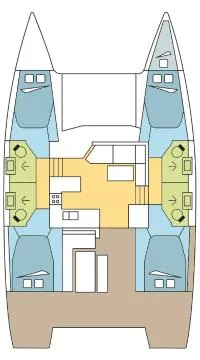 Cata del Mar, a Fountaine Pajot Astrea 42 - 4 + 1 cab. catamaran at Seget Donji, Croatia