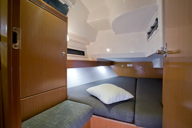 Cabin on Mystic, a Bavaria 36 Cruiser sailboat at Šibenik, Croatia