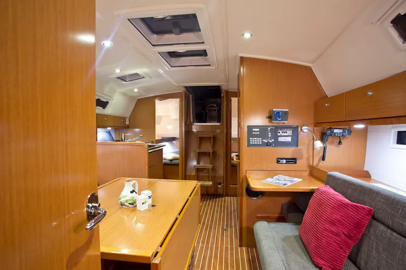 Salon of Mystic, a Bavaria 36 Cruiser sailboat at Šibenik, Croatia