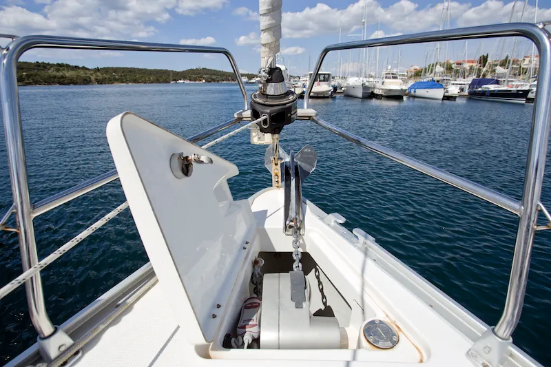 Deck of Mystic, a Bavaria 36 Cruiser sailboat at Šibenik, Croatia