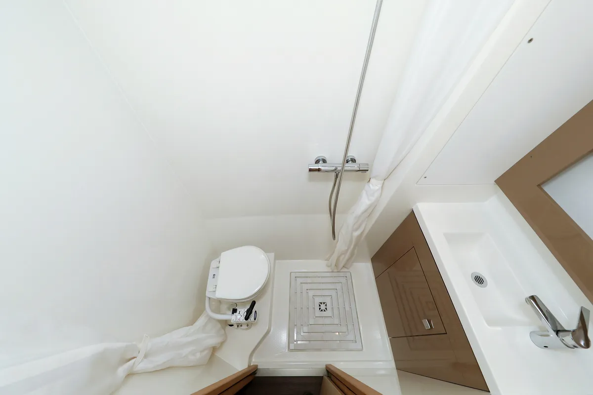 Head on Poco Loco, a Fountaine Pajot Saba 50 catamaran at Grad Trogir, Croatia