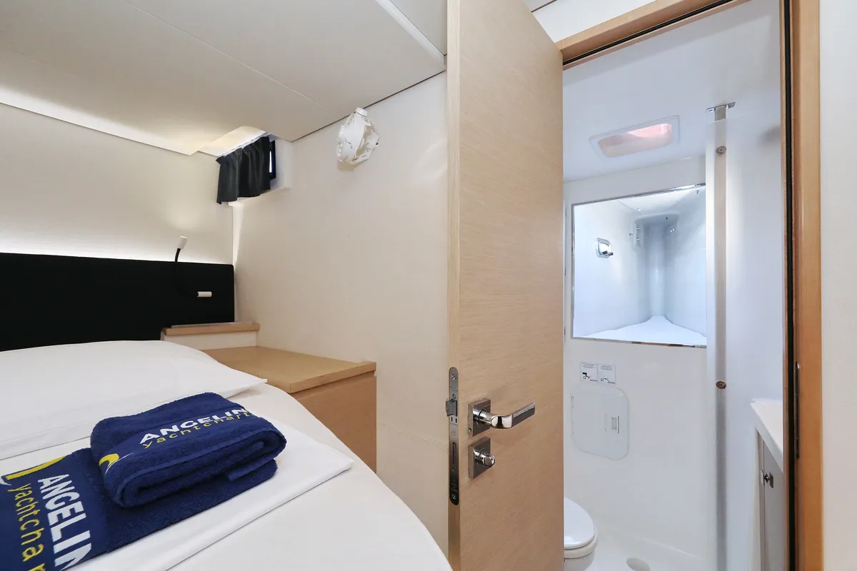 Cabin on Poco Loco, a Fountaine Pajot Saba 50 catamaran at Grad Trogir, Croatia