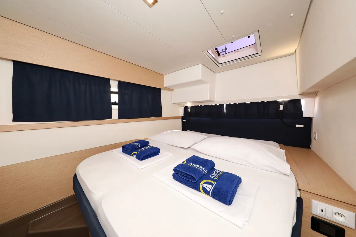 Cabin on Poco Loco, a Fountaine Pajot Saba 50 catamaran at Grad Trogir, Croatia