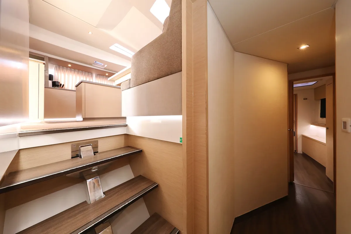 Salon of Poco Loco, a Fountaine Pajot Saba 50 catamaran at Grad Trogir, Croatia