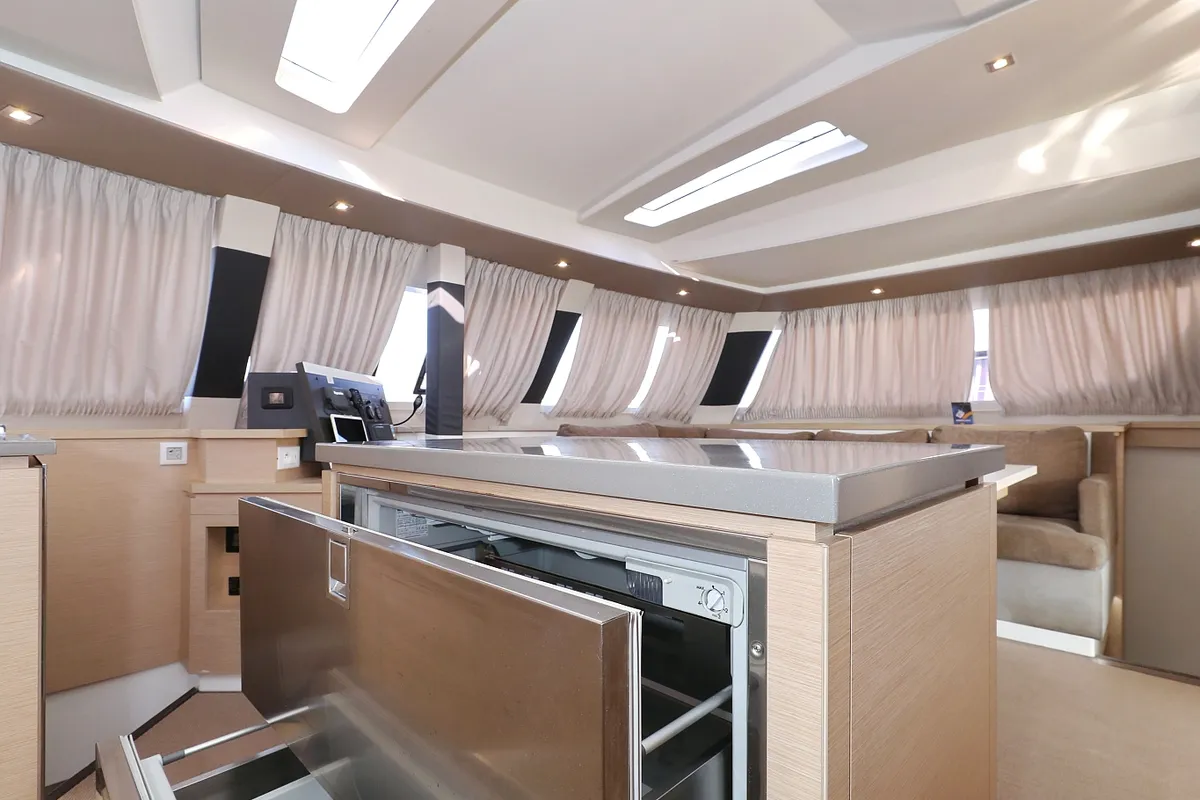 Galley of Poco Loco, a Fountaine Pajot Saba 50 catamaran at Grad Trogir, Croatia