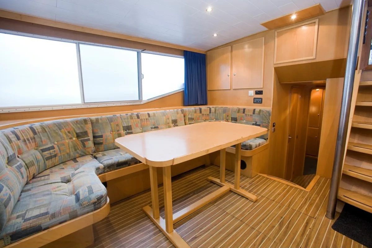 Salon of Drait 31, a De Drait Renal 45 motorboat at Drachten, Netherlands