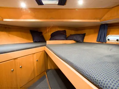 Cabin on Drait 31, a De Drait Renal 45 motorboat at Drachten, Netherlands