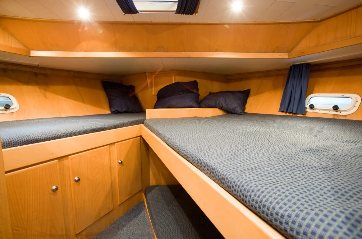 Cabin on Drait 31, a De Drait Renal 45 motorboat at Drachten, Netherlands