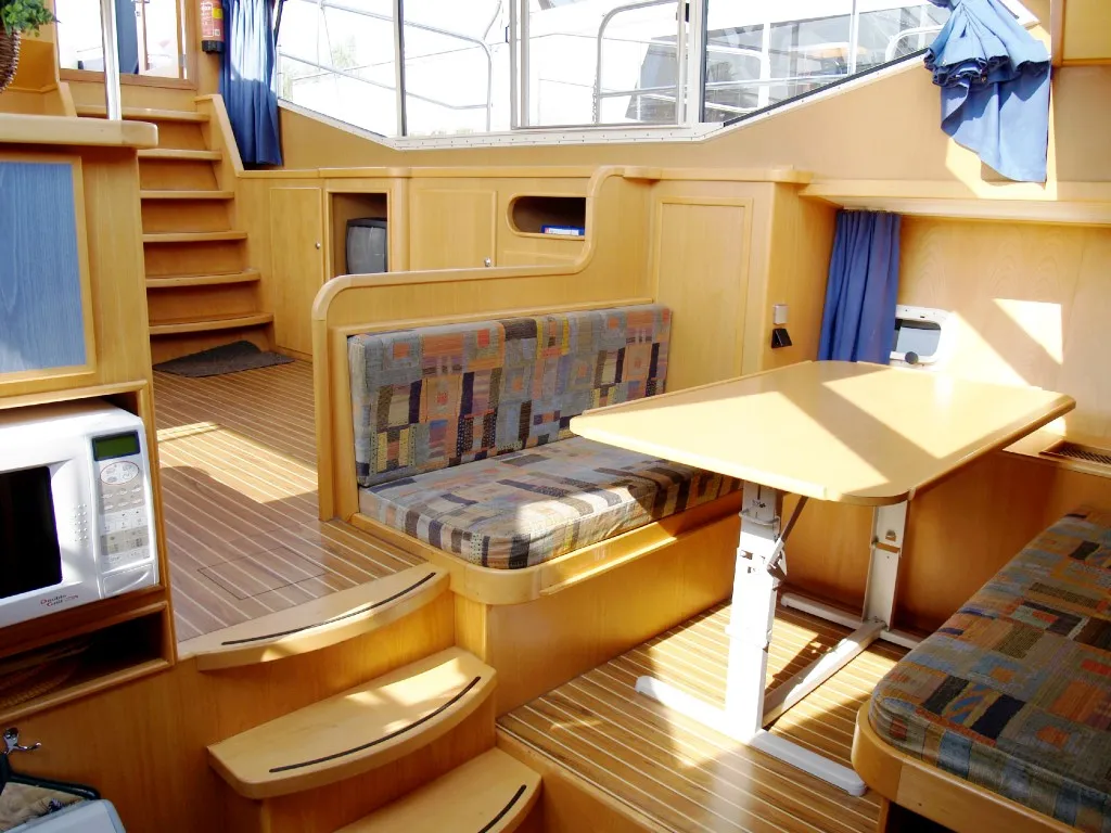 Salon of Drait 31, a De Drait Renal 45 motorboat at Drachten, Netherlands