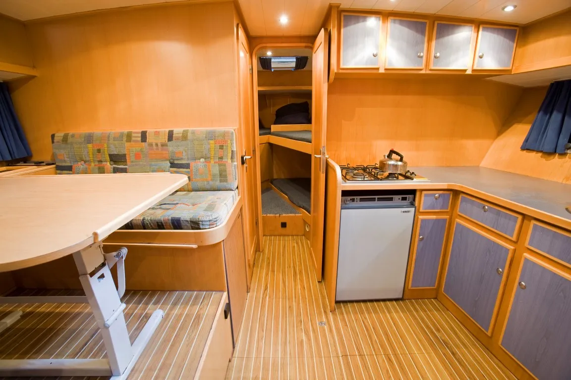 Galley of Drait 31, a De Drait Renal 45 motorboat at Drachten, Netherlands