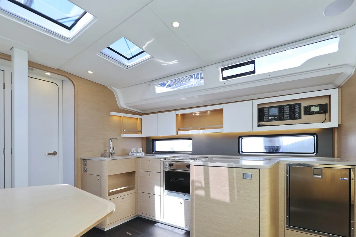 Galley of Scooby Doo, a Dufour 44 sailboat at Grad Pula, Croatia