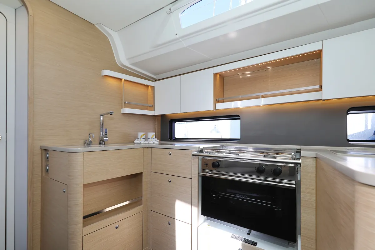 Galley of Scooby Doo, a Dufour 44 sailboat at Grad Pula, Croatia