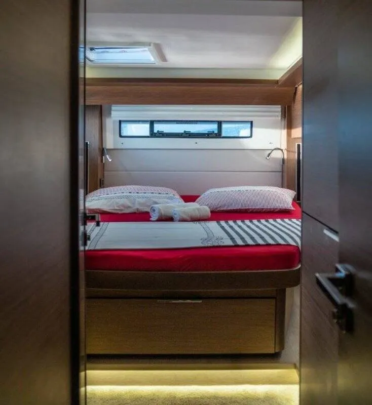 Cabin on Captain Morgan, a Lagoon 50 catamaran at Općina Marina, Croatia