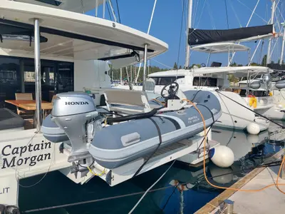 Captain Morgan, a Lagoon 50 catamaran at Općina Marina, Croatia