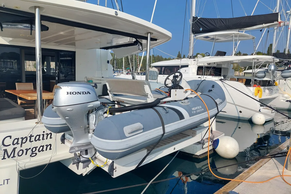 Captain Morgan, a Lagoon 50 catamaran at Općina Marina, Croatia