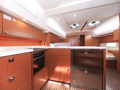 Galley of Katharina, a Bavaria C45 Style sailboat at Pirovac, Croatia