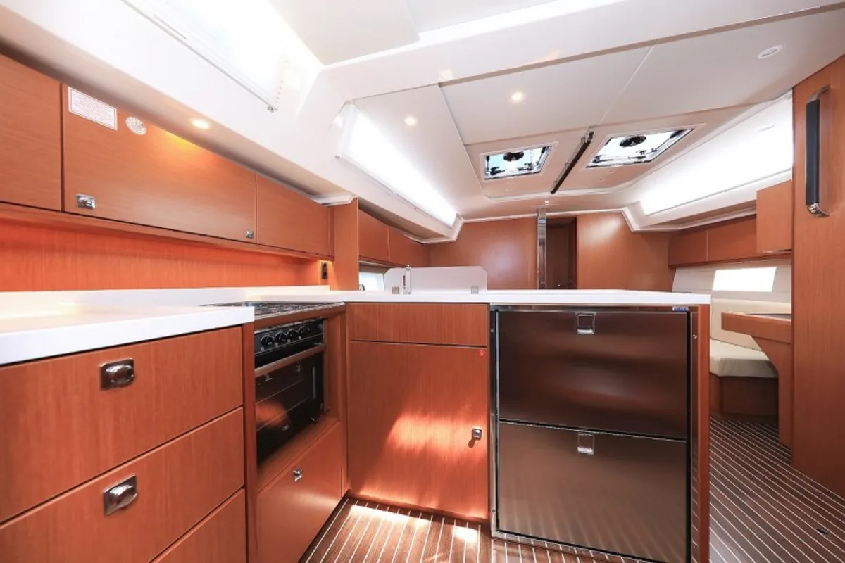 Galley of Katharina, a Bavaria C45 Style sailboat at Pirovac, Croatia