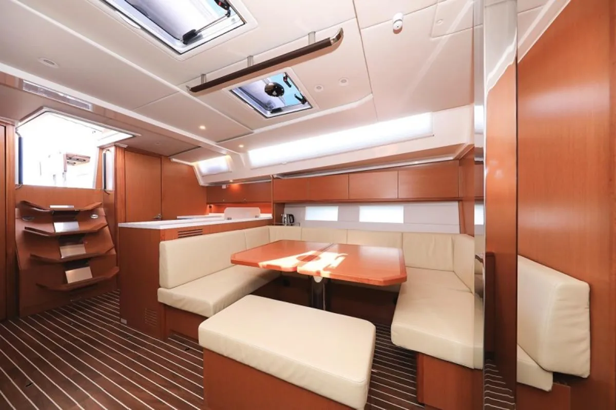 Salon of Katharina, a Bavaria C45 Style sailboat at Pirovac, Croatia