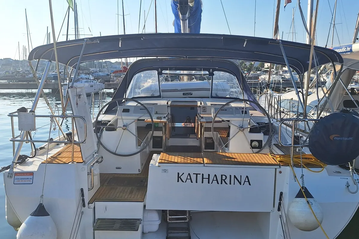 Exterior view of Katharina, a Bavaria C45 Style sailboat at Pirovac, Croatia