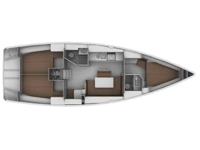 Floor plan of Klelia, a Bavaria Cruiser 40 sailboat at Preveza, Greece