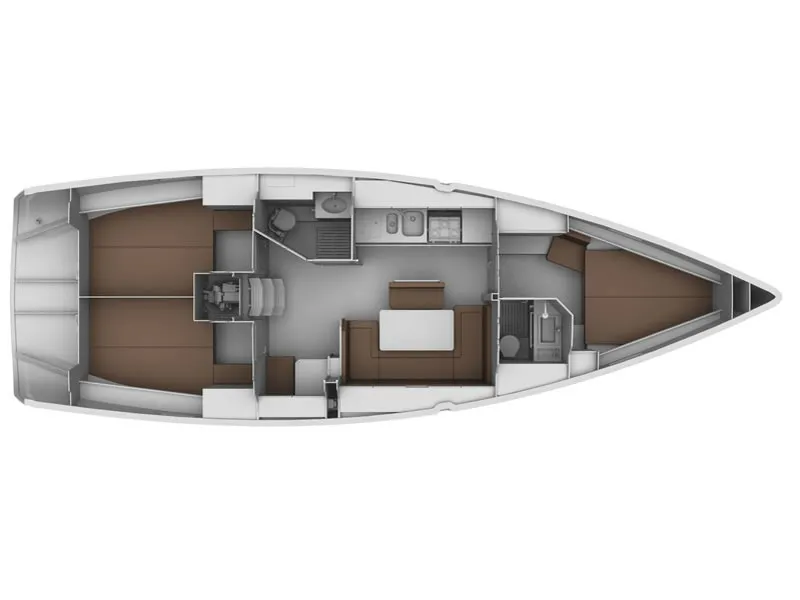 Floor plan of Klelia, a Bavaria Cruiser 40 sailboat at Preveza, Greece