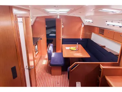 Salon of Klelia, a Bavaria Cruiser 40 sailboat at Preveza, Greece