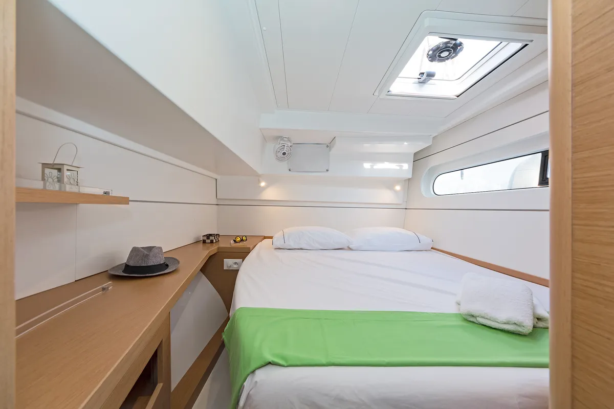 Cabin on Excessive, a Excess 12 catamaran at Kos, Greece