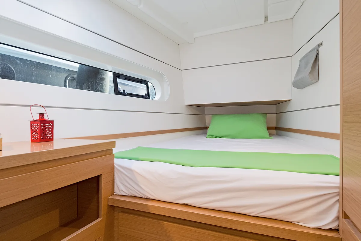 Cabin on Excessive, a Excess 12 catamaran at Kos, Greece