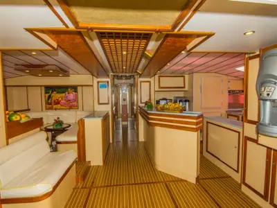 Salon of Cabin G11, a Gulet Mojito 78 catamaran at Roche Caiman, Seychelles