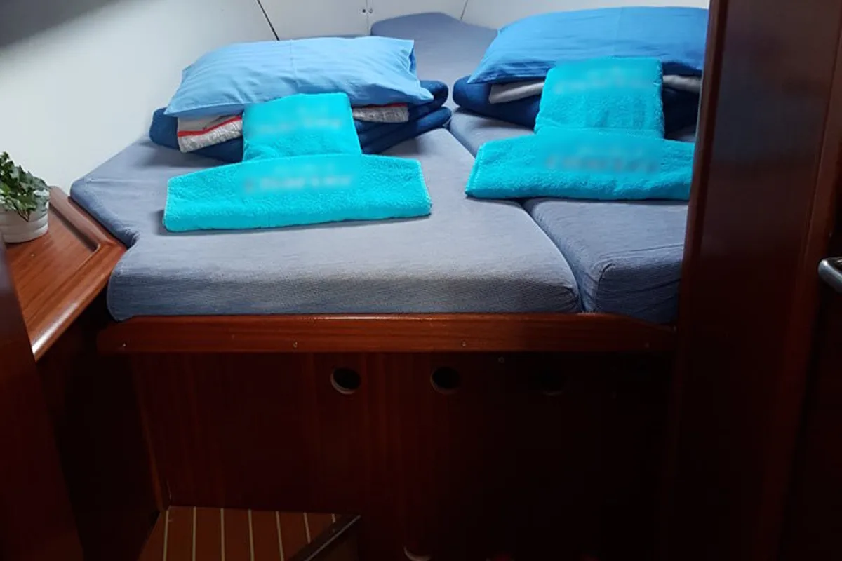 Cabin on Azzurro, a Bavaria 41 sailboat at Punat, Croatia