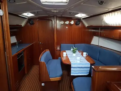 Salon of Azzurro, a Bavaria 41 sailboat at Punat, Croatia