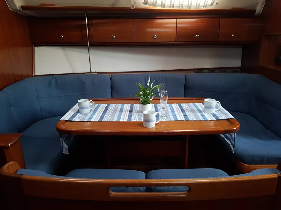 Salon of Azzurro, a Bavaria 41 sailboat at Punat, Croatia
