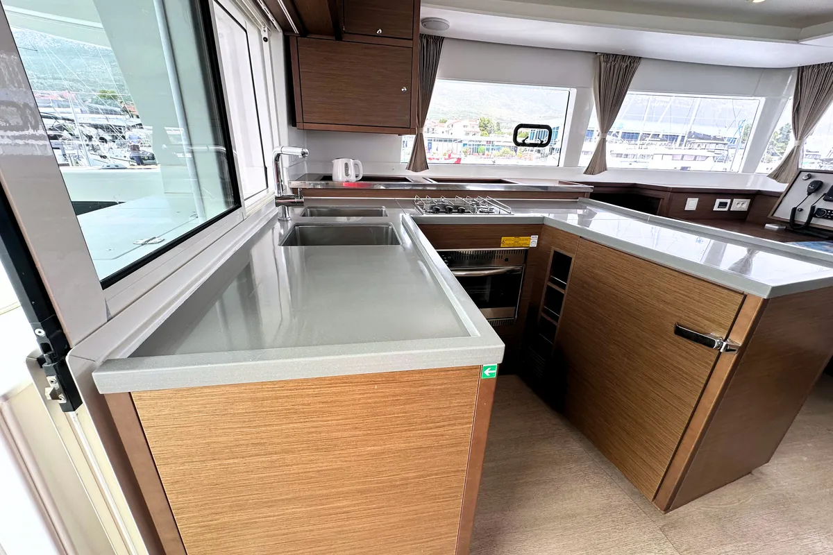 Galley of Hanna 1, a Lagoon 450 S catamaran at Grad Kaštela, Croatia