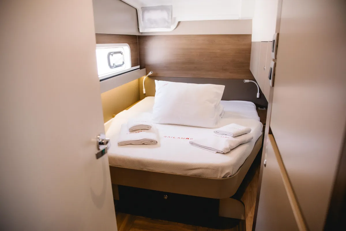 Cabin on Moana 2, a Bali Catspace catamaran at Fethiye, Turkey