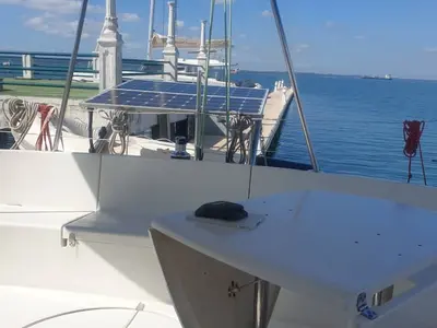 Galley of Alboran Cachaça (Majorca), a Fountaine Pajot Bahia 46 catamaran at es Jonquet, Spain